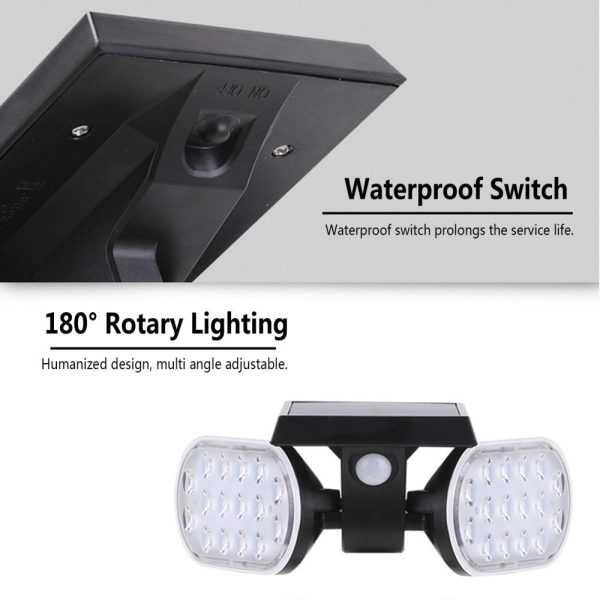 Headlights |   Solar Double Heads Light Outdoor Waterproof LEDs Landscape Lamp Headlights Headlights