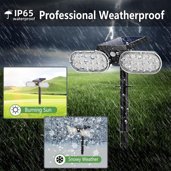 Headlights |   Solar Double Heads Light Outdoor Waterproof LEDs Landscape Lamp Headlights Headlights