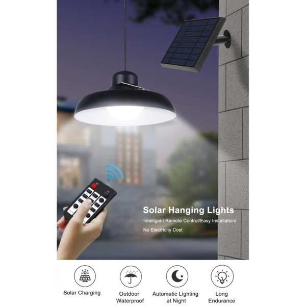 Headlights |   Solar Hanging-Light Outdoor Waterproof Solar Powered Lamp with Remote Controller for Yard/Garden/Camping/Fishing Black Headlights Black