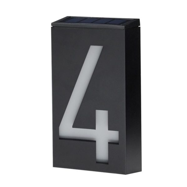 Headlights |   Solar House Number Light LED Illuminated Address Plaque for Houses Address Numbers Solar Powered LED Address Sign for Home Villa Yard Street Black & White Headlights Black & White