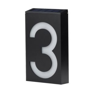 Headlights |   Solar House Number Light LED Illuminated Address Plaque for Houses Address Numbers Solar Powered LED Address Sign for Home Villa Yard Street Black & White Headlights Black & White