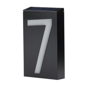 Headlights |   Solar House Number Light LED Illuminated Address Plaque for Houses Address Numbers Solar Powered LED Address Sign for Home Villa Yard Street Black & White Headlights Black & White