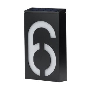 Headlights |   Solar House Number Light LED Illuminated Address Plaque for Houses Address Numbers Solar Powered LED Address Sign for Home Villa Yard Street Black & White Headlights Black & White