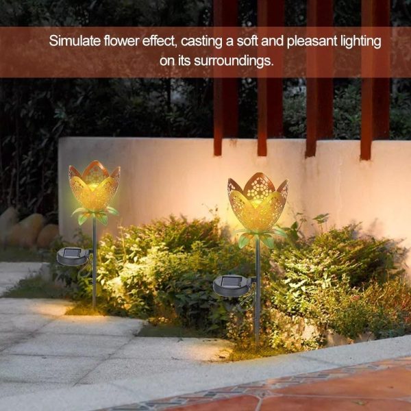 Headlights |   Solar LED Flower Light Lawn Lantern Flame Lamp Headlights Headlights