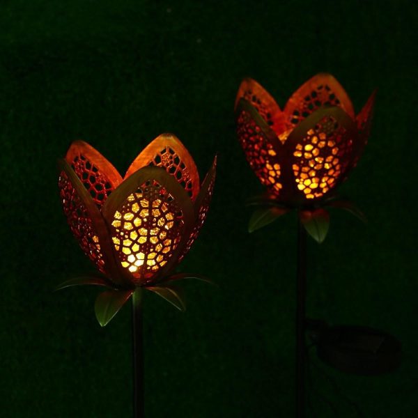 Headlights |   Solar LED Flower Light Lawn Lantern Flame Lamp Headlights Headlights