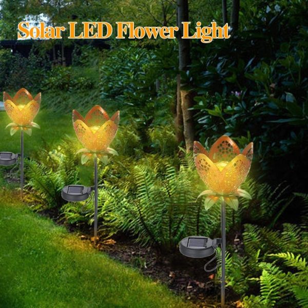 Headlights |   Solar LED Flower Light Lawn Lantern Flame Lamp Headlights Headlights