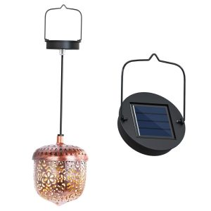 Headlights |   Solar Light Outdoor Hanging Solar Lantern Garden Outdoor Solar Light with Handle Retro Metal Waterproof Patio Yard Pathway Decorative 1 Pc Bronze Warm White Headlights Headlights