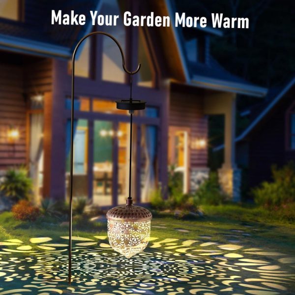 Headlights |   Solar Light Outdoor Hanging Solar Lantern Garden Outdoor Solar Light with Handle Retro Metal Waterproof Patio Yard Pathway Decorative 1 Pc Bronze Warm White Headlights Headlights