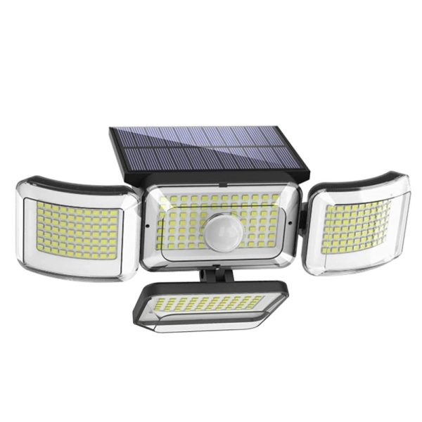 Headlights |   Solar Lights Outdoor 288 LEDs Solar Sensor Lamp 4 Heads Adjustable Motion Sensor Lights Black Headlights Black