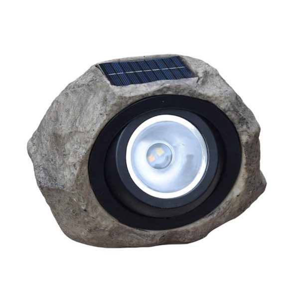 Headlights |   Solar Powered Lamp Simulation Stone Lawn Light Grey Headlights Grey