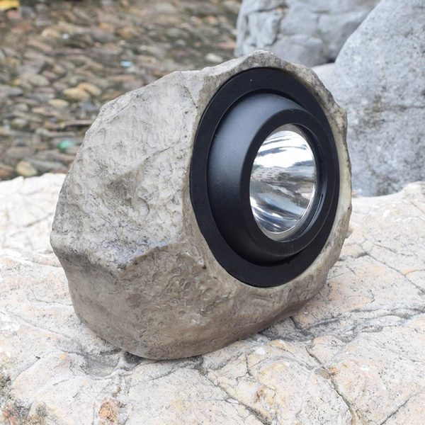 Headlights |   Solar Powered Lamp Simulation Stone Lawn Light Grey Headlights Grey