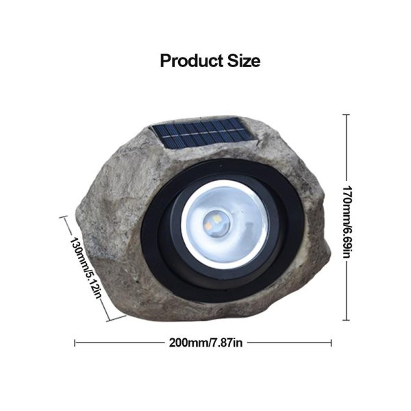 Headlights |   Solar Powered Lamp Simulation Stone Lawn Light Grey Headlights Grey