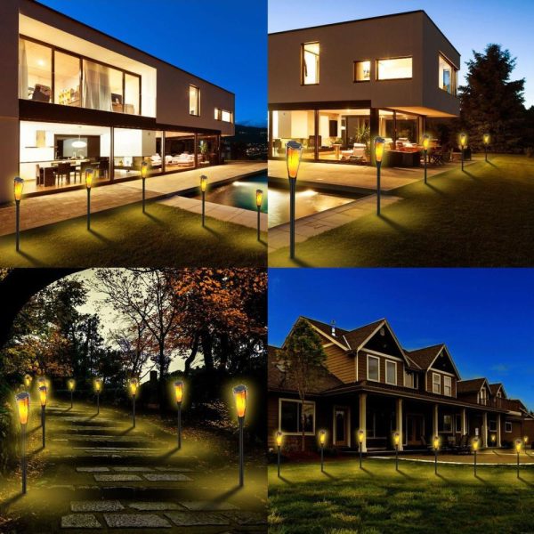 Headlights |   Solar Powered Lawn Lamp Outdoor Pathway Light Landscape Decorative Garden Lights Black Headlights Black