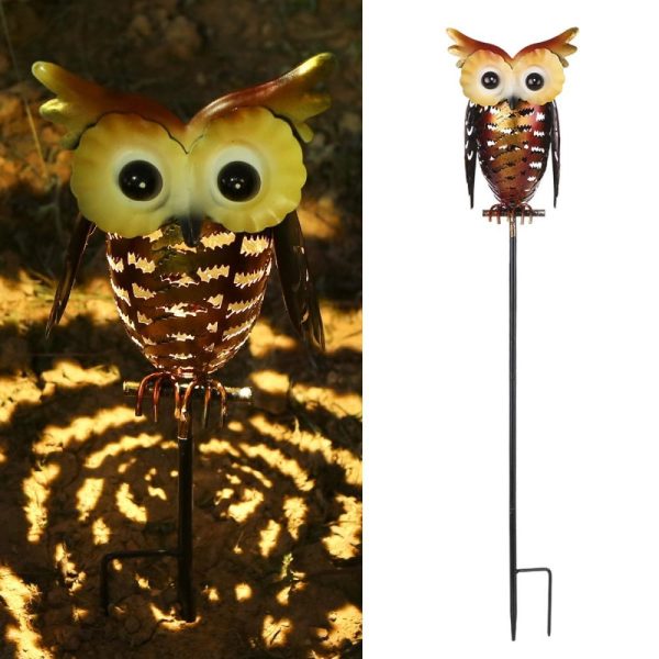 Headlights |   Solar Powered Owl Lantern Lights Stake Lamp Metal Owl Decorative LED Garden Landscape Light for Walkway Pathway Yard Lawn Warm Light (2800K-3200K) Headlights Headlights