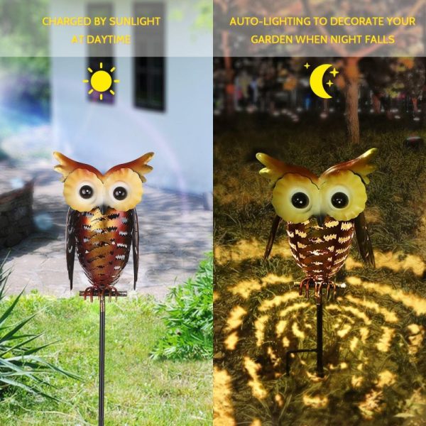 Headlights |   Solar Powered Owl Lantern Lights Stake Lamp Metal Owl Decorative LED Garden Landscape Light for Walkway Pathway Yard Lawn Warm Light (2800K-3200K) Headlights Headlights