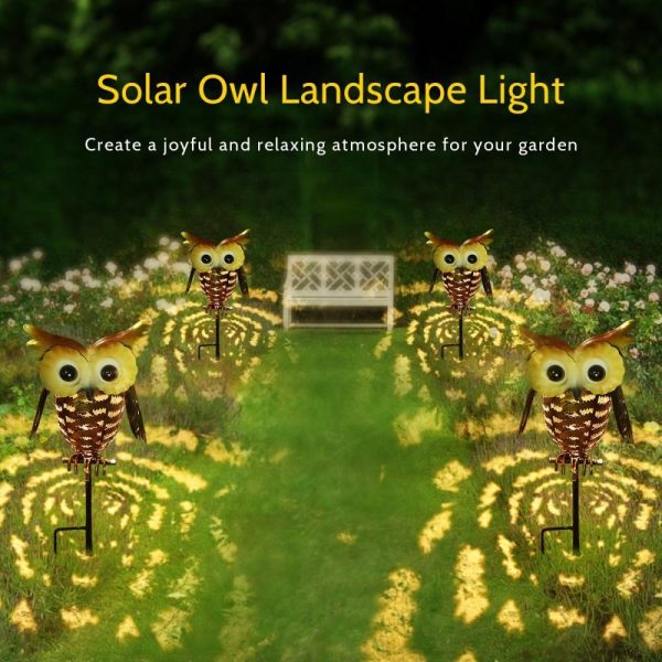 Headlights |   Solar Powered Owl Lantern Lights Stake Lamp Metal Owl Decorative LED Garden Landscape Light for Walkway Pathway Yard Lawn Warm Light (2800K-3200K) Headlights Headlights