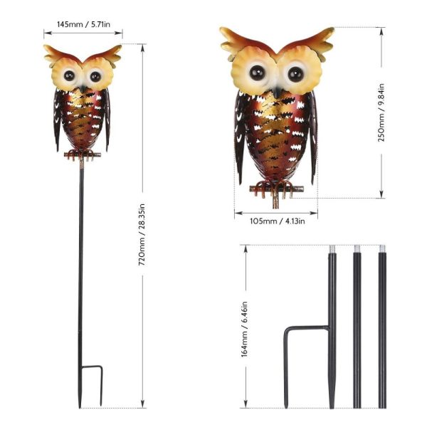 Headlights |   Solar Powered Owl Lantern Lights Stake Lamp Metal Owl Decorative LED Garden Landscape Light for Walkway Pathway Yard Lawn Warm Light (2800K-3200K) Headlights Headlights