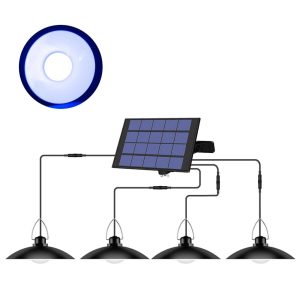 Headlights |   Solar Powered Pendants Light with Adjustable Panel Auto ON/OFF Lighting Sensor IP65 Water-resistant Hanging Lamp – 4 Head Headlights Headlights