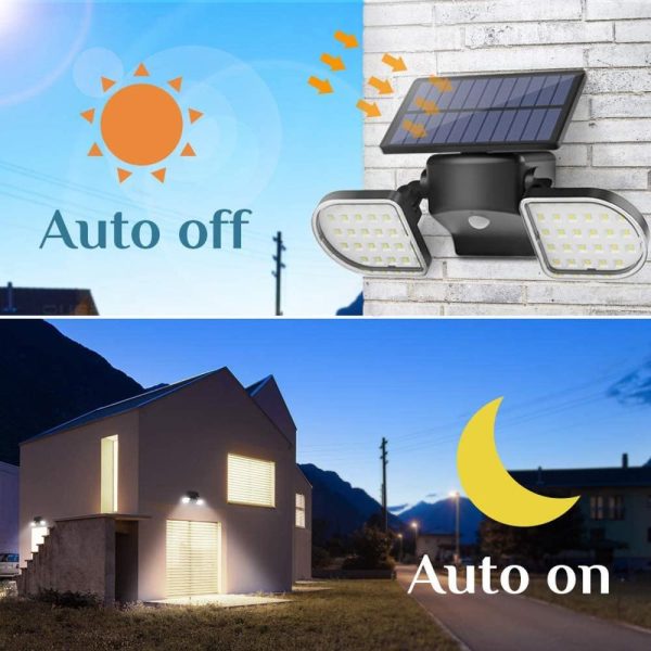 Headlights |   Solar Powered Sensor Wall Light Outdoor Waterproof Lighting Home Garden Lights Black Headlights Black