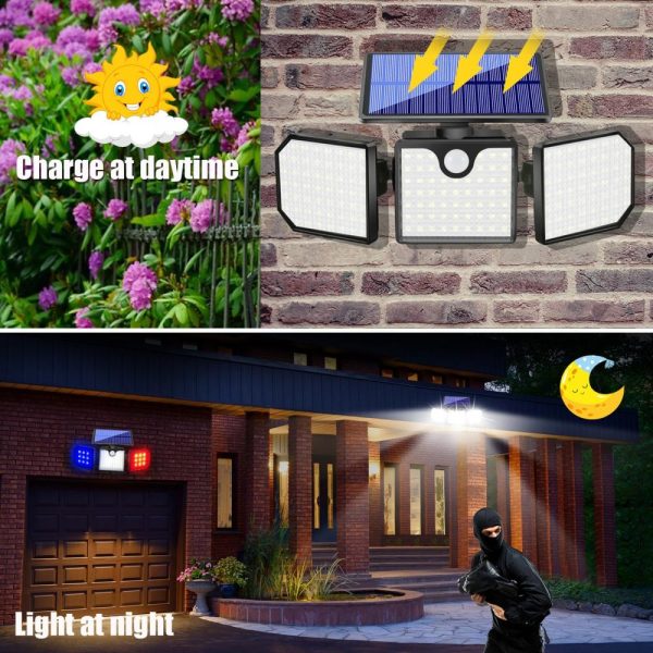 Headlights |   Solar Powered Sensor Wall Light Outdoor Waterproof Lighting Home Garden Lights Black Headlights Black