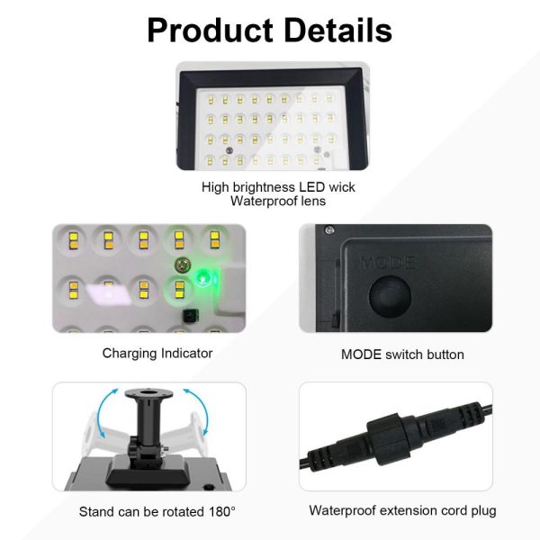 Headlights |   Solar Street Lights LED Flood Lights Outdoor Garden Lights Outdoor Waterproof Lighting Black Headlights Black