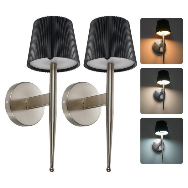 Lamp Bases |   2pcs Indoor Outdoor Wall Lighting Fixture Wall-mounted Lamp Black Lamp Bases Black