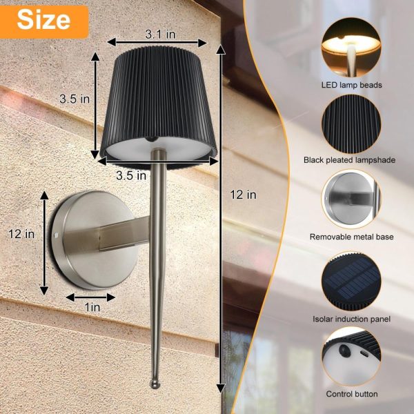 Lamp Bases |   2pcs Indoor Outdoor Wall Lighting Fixture Wall-mounted Lamp Black Lamp Bases Black