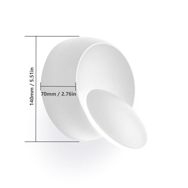 Lamp Bases |   LED Wall Lamp 360 Degree Rotatable Round Crescent Wall Light White Lamp Bases Lamp Bases