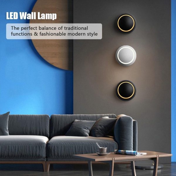 Lamp Bases |   LED Wall Lamp 360 Degree Rotatable Round Crescent Wall Light White Lamp Bases Lamp Bases