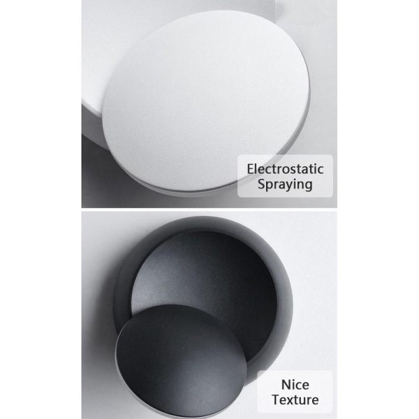 Lamp Bases |   LED Wall Lamp 360 Degree Rotatable Round Crescent Wall Light White Lamp Bases Lamp Bases