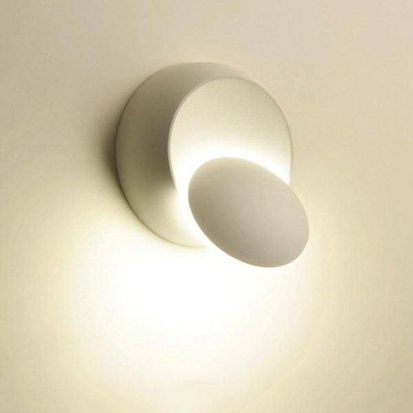 Lamp Bases |   LED Wall Lamp 360 Degree Rotatable Round Crescent Wall Light White Lamp Bases Lamp Bases