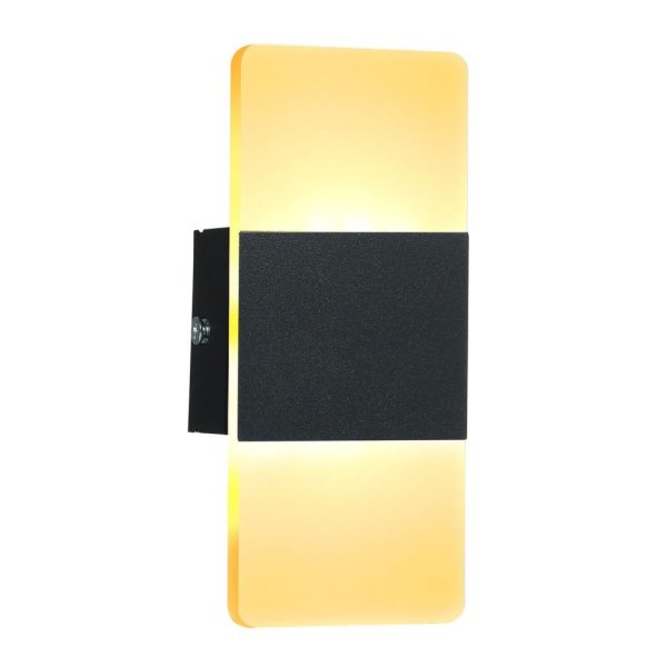 Lamp Bases |   LED Wall Lamp Rectangle AC85-265V Bedside Corridor Wall Lamp Home Decorative Aluminum Light Fixture(14x6cm) Black1 Lamp Bases Black1