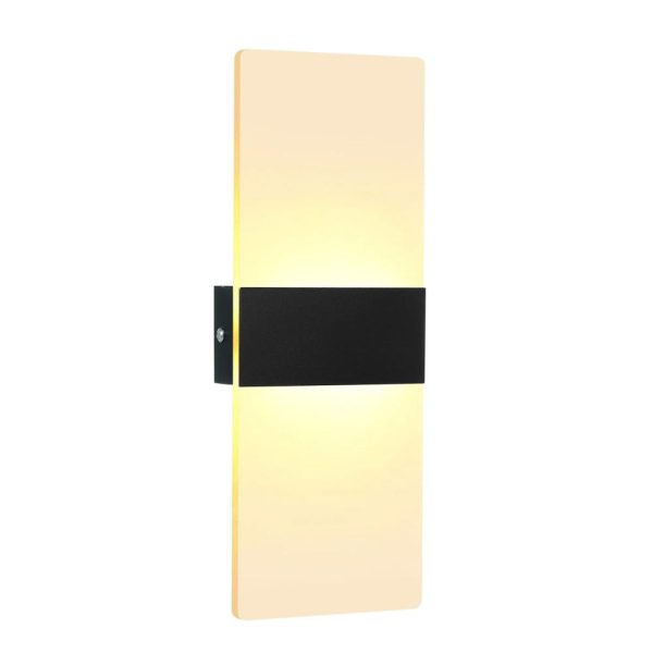 Lamp Bases |   LED Wall Lamp Rectangle AC85-265V Bedside Corridor Wall Lamp Home Decorative Aluminum Light Fixture(29x11cm) Black2 Lamp Bases Black2