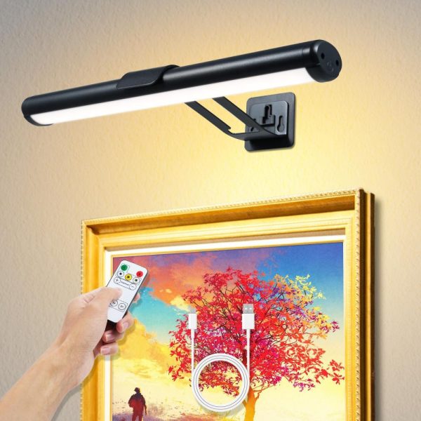 Lamp Bases |   Magnetic Wall Lamp Rechargeable Picture Light Wall Art Light Painting Light Touch Control Remote Control Black Lamp Bases Black