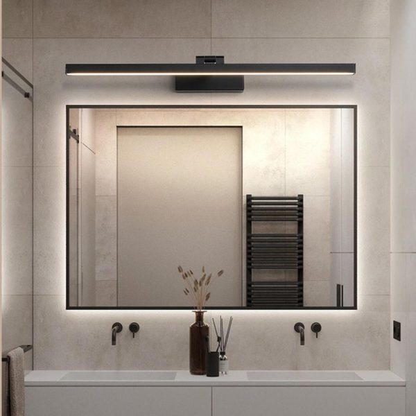 Lamp Bases |   Modern LEDs Sconce Wall Lamp AC100-240V 9W 40cm/15.7in Bathroom Mirror Light Fixture Indoor Wall Lamp 6000K Cool White Black Lamp Bases Black