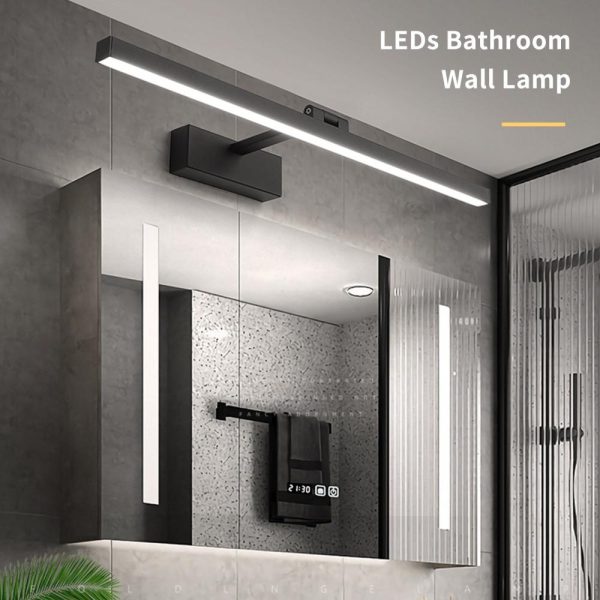 Lamp Bases |   Modern LEDs Sconce Wall Lamp AC100-240V 9W 40cm/15.7in Bathroom Mirror Light Fixture Indoor Wall Lamp 6000K Cool White Black Lamp Bases Black