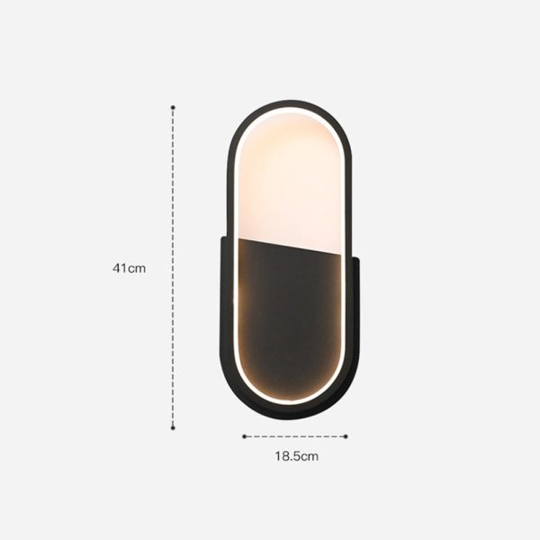 Lamp Bases |   Modern Simple Wall Lamp Elliptical Interior Decoration LEDs Wall Lamp Mirror Light Hard-Wired Wall Lamp 18W Suitable for Living Room Bedroom Dining Room Corridor Wall Lamp Black Lamp Bases Black