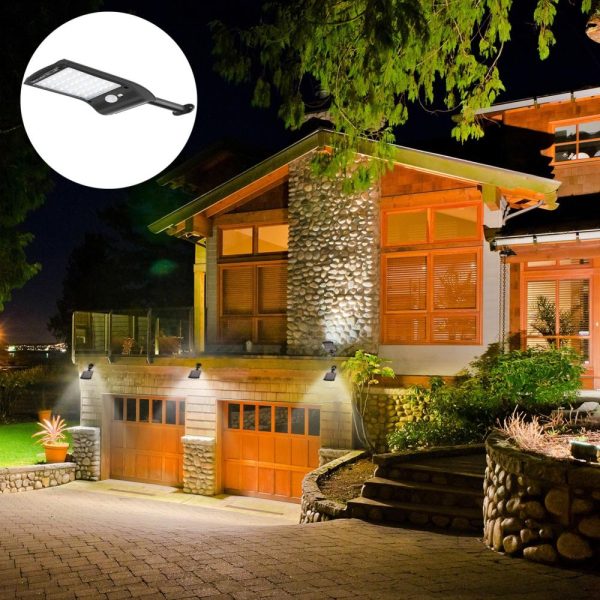 Lamp Bases |   Solar Sensor Wall Lamp Human Body Induction Light Control Induction Outdoor Waterproof Security Light Black Lamp Bases Black