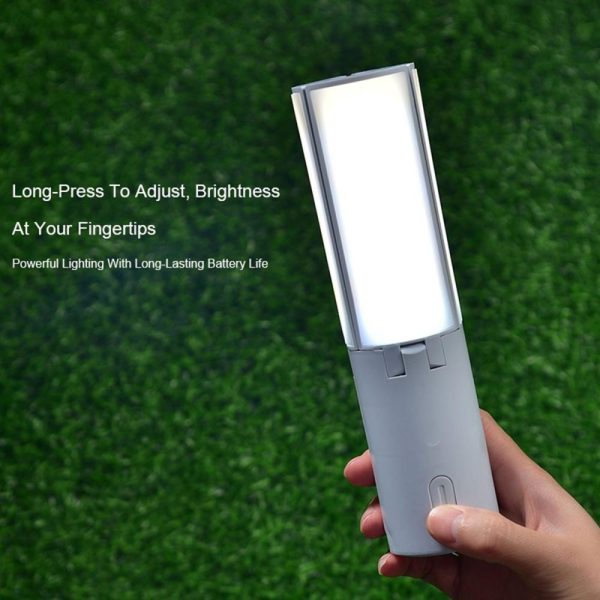 Laser Pointer |   Multifunctional Camping Lantern with Hanging Hook Outdoor Handheld Flashlight Foldable 3 Panels Rechargeable Camping Lamp Grey + White Laser Pointer Grey + White