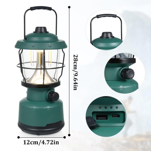 Laser Pointer |   Retro Camping Lantern Outdoor Hanging Lamp Portable Camp Lights Dimmable Campsite Atmosphere Light Dark Green Laser Pointer Dark Green