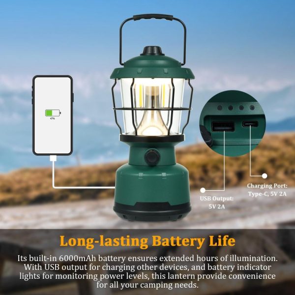 Laser Pointer |   Retro Camping Lantern Outdoor Hanging Lamp Portable Camp Lights Dimmable Campsite Atmosphere Light Dark Green Laser Pointer Dark Green