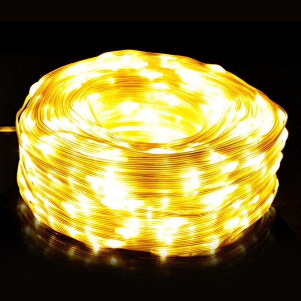 Lawn Lamps |   100 LED Rope Lights 33ft 8 Modes Warm Light Changing Waterproof Twinkle Fairy Tube Strip Light Warm White Lawn Lamps Lawn Lamps