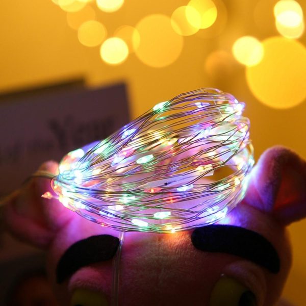 Lawn Lamps |   10m Multi-color USB String Light with Battery Box Constant Bright 100 Lamp Beads Copper Wire Romantic Decoration Lawn Lamps Lawn Lamps