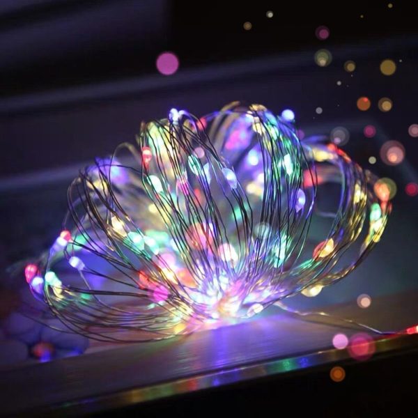 Lawn Lamps |   10m Multi-color USB String Light with Battery Box Constant Bright 100 Lamp Beads Copper Wire Romantic Decoration Lawn Lamps Lawn Lamps