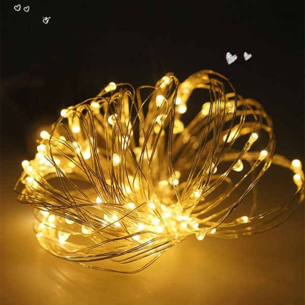 Lawn Lamps |   10m Warm White USB String Light with Battery Box Constant Bright 100 Lamp Beads Copper Wire Romantic Decoration Lawn Lamps Lawn Lamps