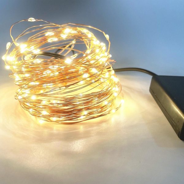 Lawn Lamps |   10m Warm White USB String Light with Battery Box Constant Bright 100 Lamp Beads Copper Wire Romantic Decoration Lawn Lamps Lawn Lamps