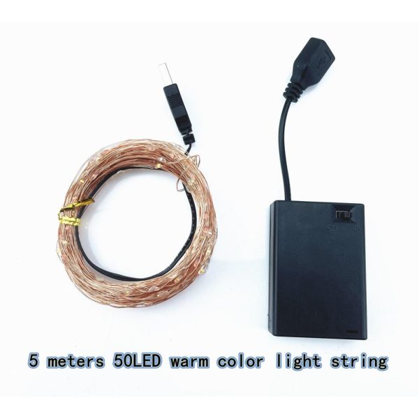 Lawn Lamps |   10m Warm White USB String Light with Battery Box Constant Bright 100 Lamp Beads Copper Wire Romantic Decoration Lawn Lamps Lawn Lamps