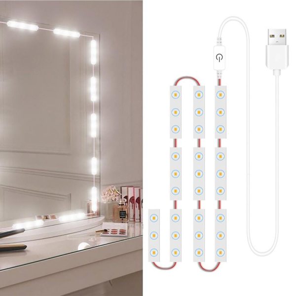 Lawn Lamps |   2 PCS LED Makeup Mirror Lights Dimmable Touch Control Vanity Mirror Lights Bathroom Mirror Light with USB Cable LED Strip Lights Dressing Mirror Lawn Lamps Lawn Lamps