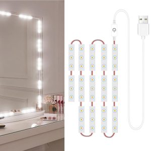 Lawn Lamps |   2 PCS LED Makeup Mirror Lights Dimmable Touch Control Vanity Mirror Lights Bathroom Mirror Light with USB Cable LED Strip Lights Dressing Mirror Lawn Lamps Lawn Lamps