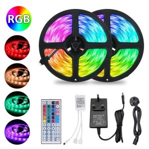 Lawn Lamps |   2x5m 300leds RGB Strip Lights Kit with 44 Keys IR Remote Controller Rgbw Lawn Lamps Lawn Lamps